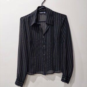 Mexx Simi Sheer Stripped Blouse, Size US 6 FR 38